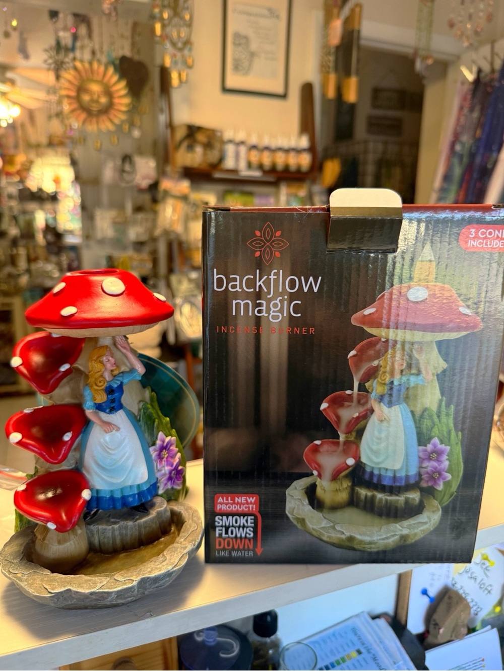 Alice in wonderland back flow burner
